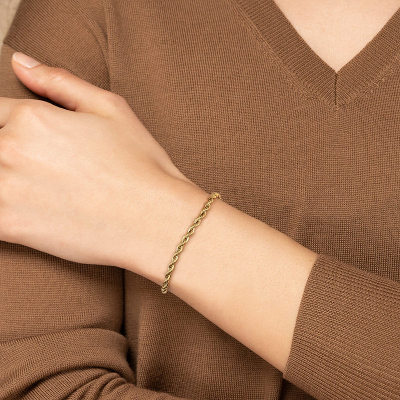 Big Daddy 5mm Rope Chain Gold Bracelet
