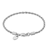Big Daddy 5 mm cadena de cuerda pulsera de plata para mujer