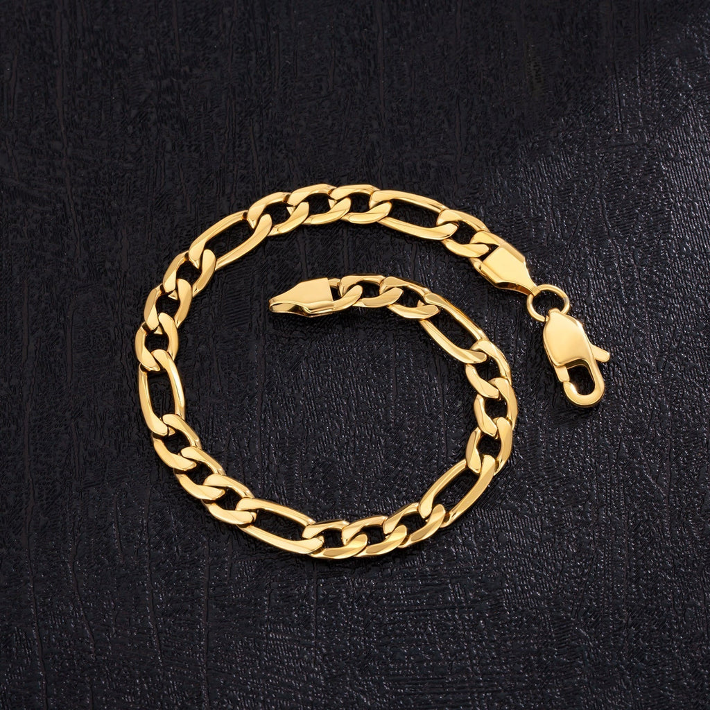 Gold Bracelet Gold Mens Womens Wide 6mm 8in Mariner Link Chain Bracelet |  eBay