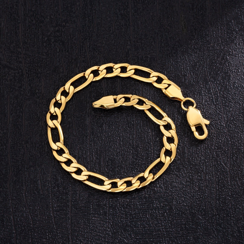 (1-0417) Gold Laminate - 6mm Curb Link Bracelet - BGF