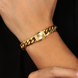 Big Daddy 12 mm Brazalete de oro con eslabones cubanos de Miami