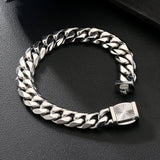 Big Daddy Brazalete de plata con eslabones cubanos de Miami de 12 mm