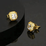 Aretes de diamantes de talla esmeralda Big Daddy