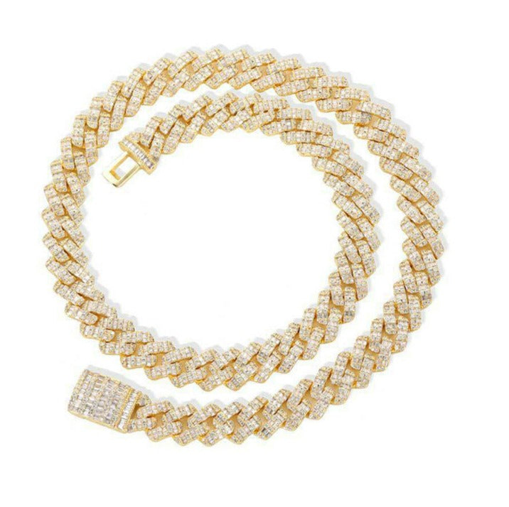 Big Daddy 10mm Gold & Diamond Prong Link Chain