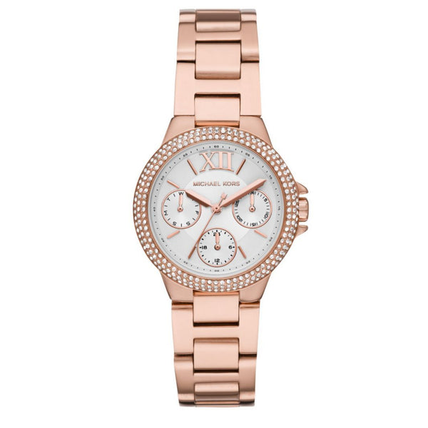 Michael Kors Camille Cronógrafo Cuarzo Cristal Esfera Blanca Reloj Mujer MK6845