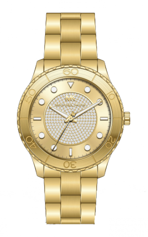 Michael Kors Runway Reloj de cuarzo con esfera dorada para mujer MK6911