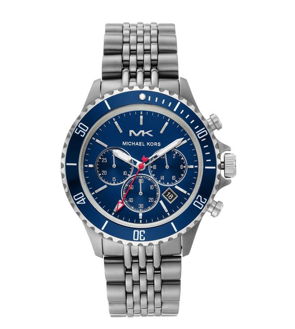 Michael Kors Reloj cronógrafo de cuarzo Bayville con esfera azul para hombre MK8727