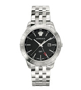 Versace Quartz Silver Steel Black Dial Men's Watch  VEBK00418 - Watches of America