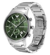 Emporio Armani Chronograph Stainless Steel Green Dial Men's Watch AR11507 - Watches of America #2