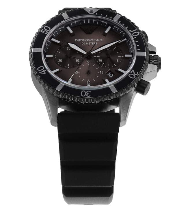 Emporio Armani Chronograph Black Silicone Men's Watch AR11515 - Watches of America #2