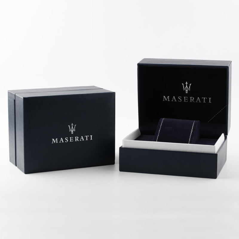 Maserati Circuito Black Dial Black Leather Reloj para hombre R8851127001