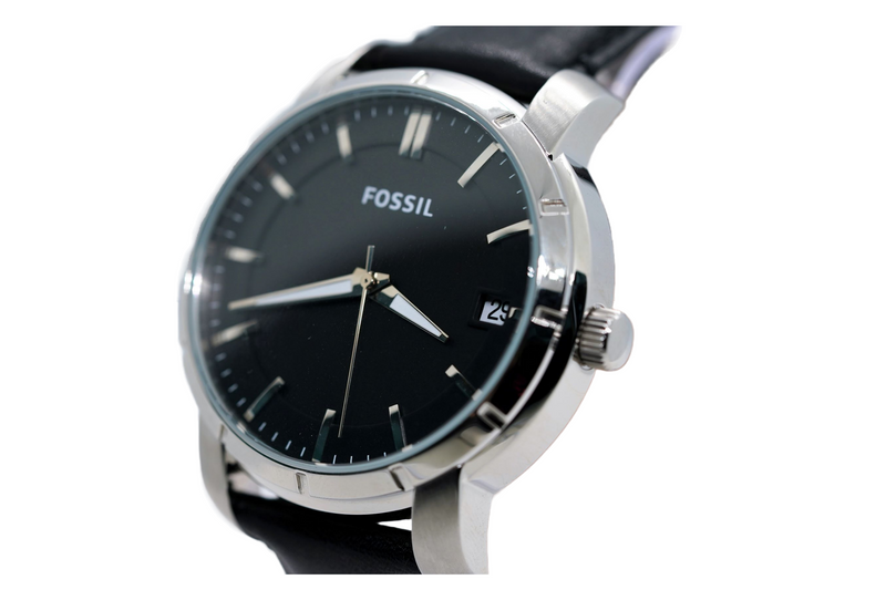 Fossil Black Dial Leather Strap Automatic Men's Watch BQ1274 - Watches of America #3