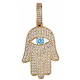 Big Daddy Iced Out Hamsa Hand Pendant Necklace