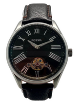 Fossil Black Dial Leather Automatic Men's Watch  BQ1142 - Watches of America