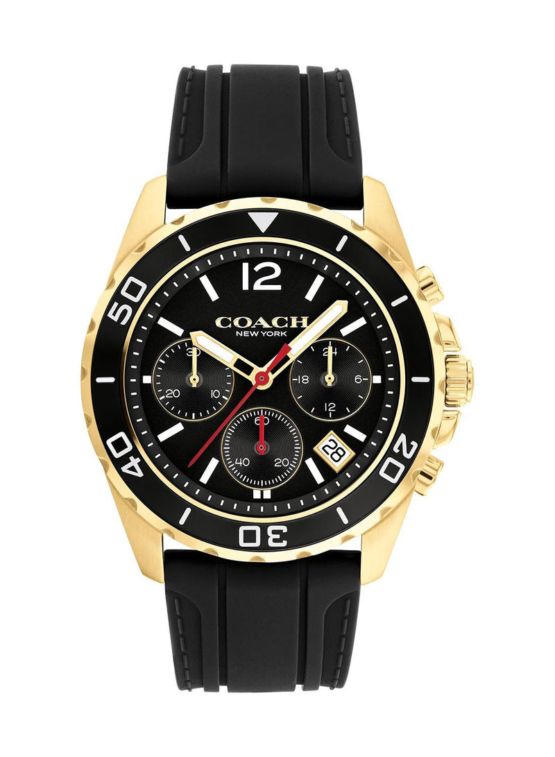 Coach Kent Black Silicon Strap Gold Men's Watch  14602564 - Watches of America