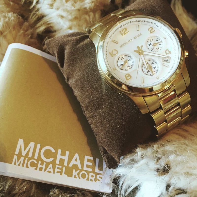 Michael Kors Mother Pearl Chrono Gold Watch MK5305 - Watches of America #5