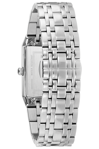 Bulova Quadra Quartz Diamond Black Dial Men's Watch 96D145