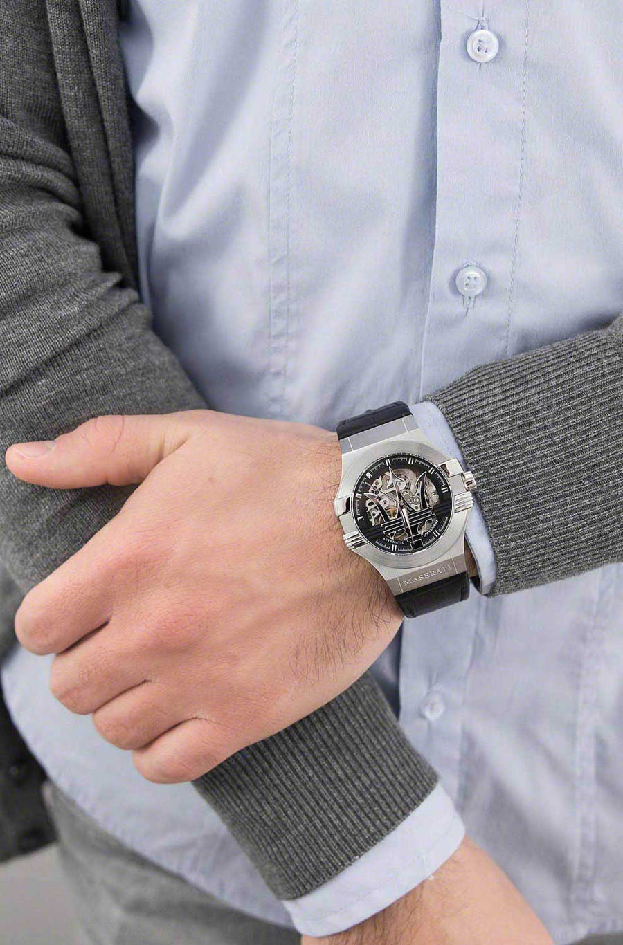 Maserati Potenza Automatic Black Skeleton Dial Men's Watch