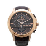 Maserati Chronograph Brown Dial Leather Men's Watch R8871619001 - Watches of America #2