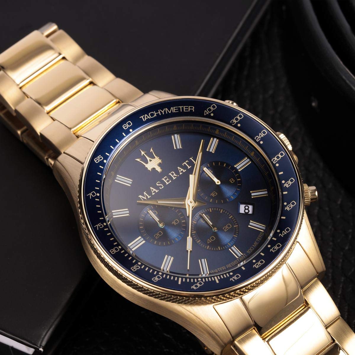 America Watches R8873640008 Dial of – Maserati Men\'s Sfida Blue Watch Analog