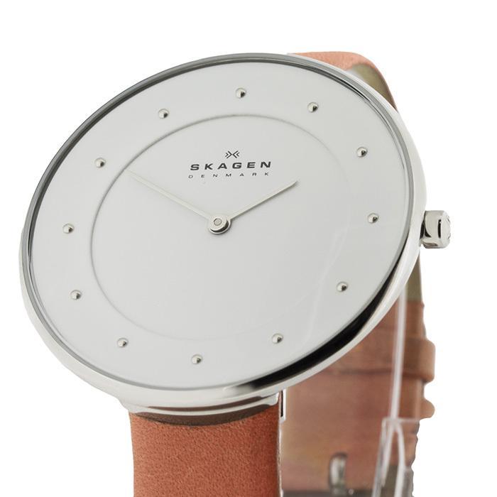 Skagen White Dial Rose Leather Strap Ladies Watch SKW2135 - Watches of America #3