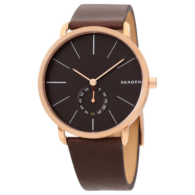 Reloj Skagen Hagen de cuero marrón para hombre SKW6213