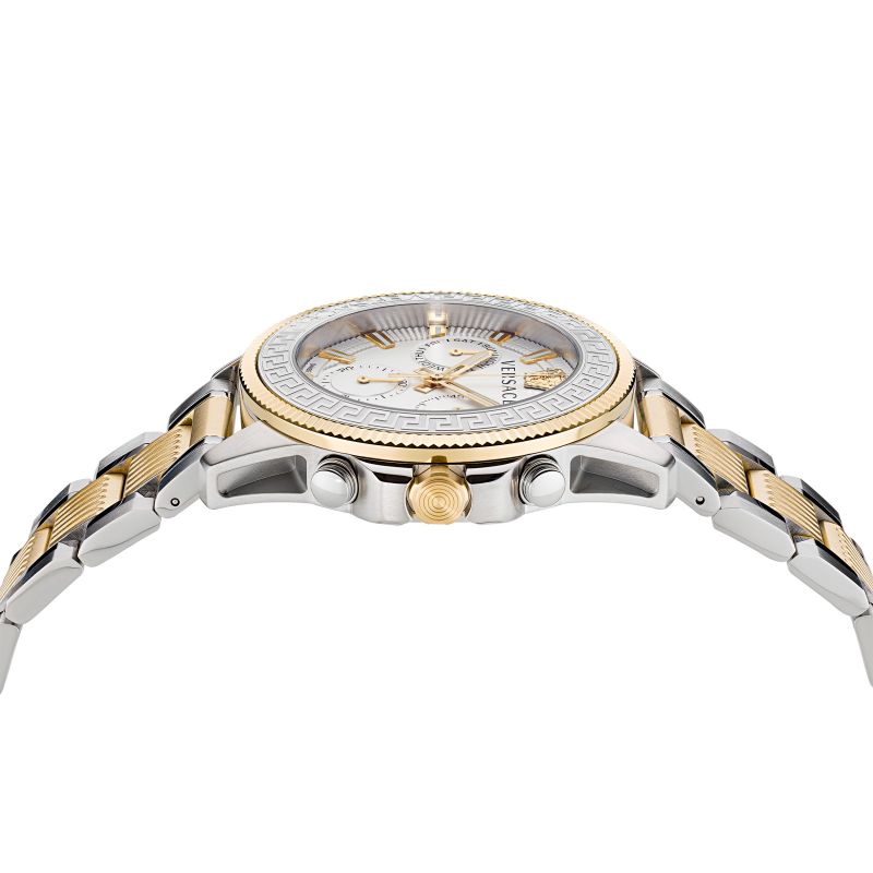 Versace Greca Action chronograph two tone gold watch VE3J00522