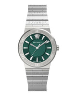 Versace Greca Silver Green Dial Women's Watch  VEVH00920 - Watches of America