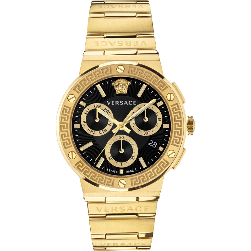 Versace Greca Gold Chronograph Men's Watch  VEZ900421 - Watches of America