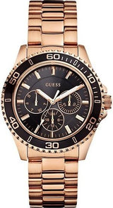 Guess Black and Rose Gold-Tone Ladies Watch  W0231L7 - Watches of America