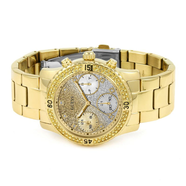 Guess Confetti Crystal Glitter Dial Ladies Watch W0774L5