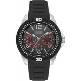 Guess Gents Multifunctional Dial And Black Silicone Strap Men's Watch  W0967G1 - Watches of America