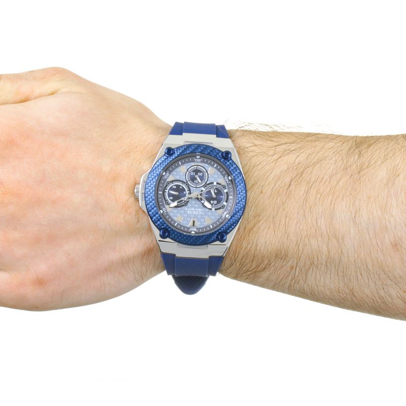Reloj Guess Legacy Blue Dial Azul Silicona Hombre W1049G1