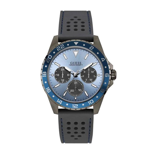 Guess Men’s Quartz Silicone Strap Blue Dial Men's Watch  W1108G6 - Watches of America