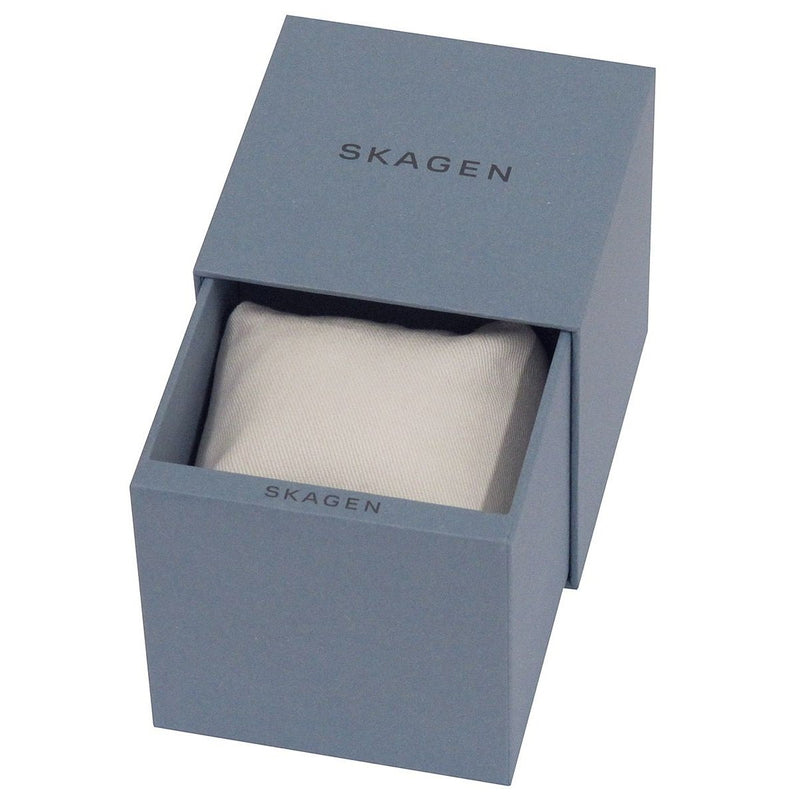 Skagen Hagen SKW6215 - Reloj para hombre con correa de piel color canela y esfera blanca