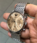 Emporio Armani Chronograph Quartz Beige Dial Men's Watch AR11239