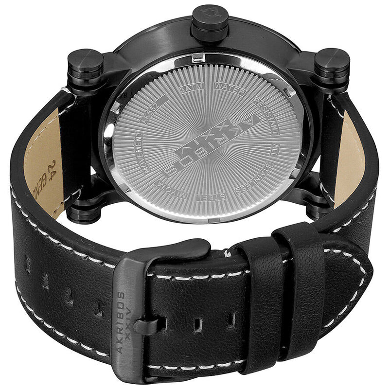 Akribos Black Sunray Dial Black PVD Men's Watch #AK552BK - Watches of America #3