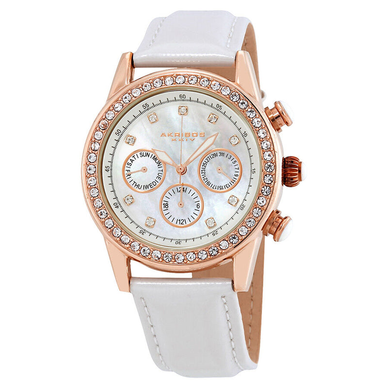 Akribos GMT Multi-Function Rose Gold-tone Ladies Watch #AK556WTR - Watches of America