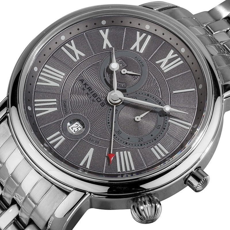 Akribos Multi-Function Stainless Steel Men's Watch #AK592SS - Watches of America #2