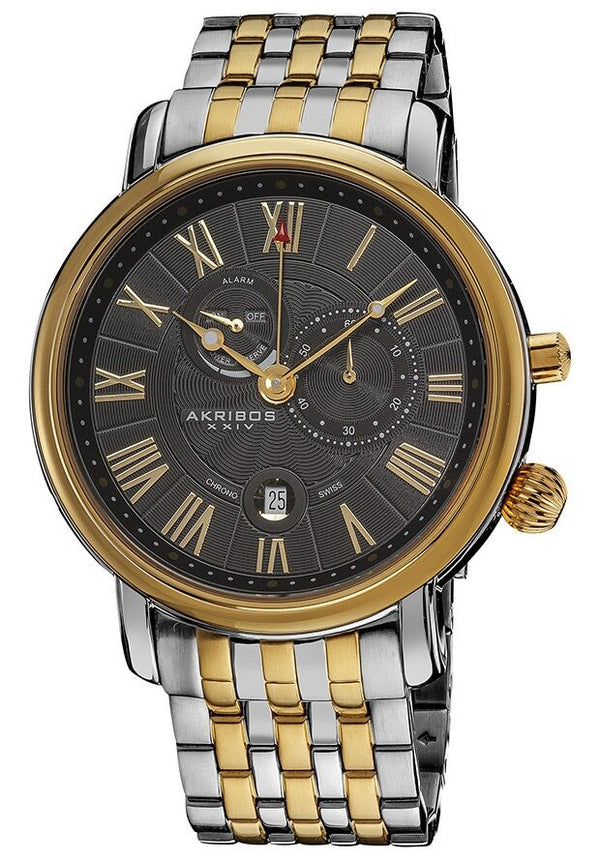Akribos Multi-Function Two-Tone Stainless Steel Men's Watch #AK592TTG - Watches of America