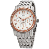 Akribos Multifunction  Pink Dial  Stainless Steel Ladies Watch #AK626SS - Watches of America