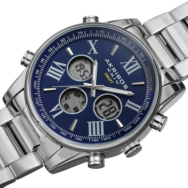 Akribos XXIV  Quartz Blue Dial Men's Smart Watch #AK1095SSBU - Watches of America #2