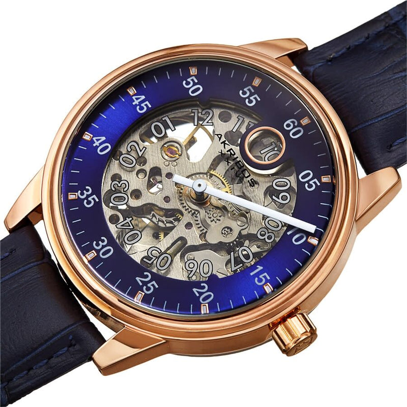 Akribos XXIV Automatic Blue Dial Men's Watch #AK1111RGBU - Watches of America #2