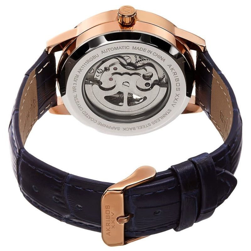Akribos XXIV Automatic Blue Dial Men's Watch #AK1111RGBU - Watches of America #4