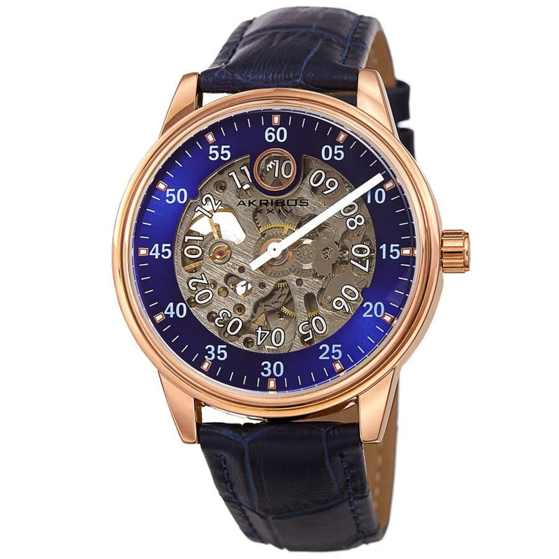 Akribos XXIV Automatic Blue Dial Men's Watch #AK1111RGBU - Watches of America