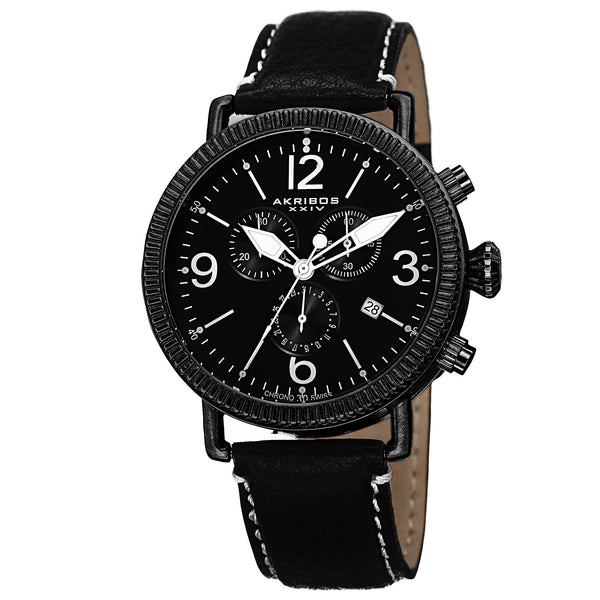 Akribos XXIV Black Dial Black Ion-plated Men's Watch #AK753BK - Watches of America