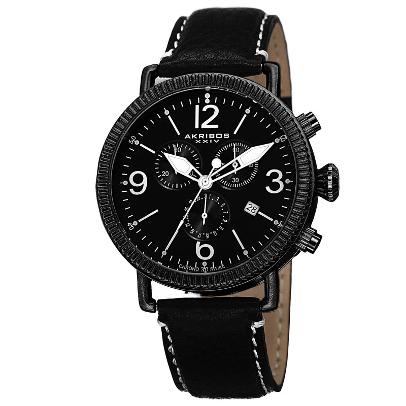 Akribos XXIV Black Dial Black Ion-plated Men's Watch #AK753BK - Watches of America