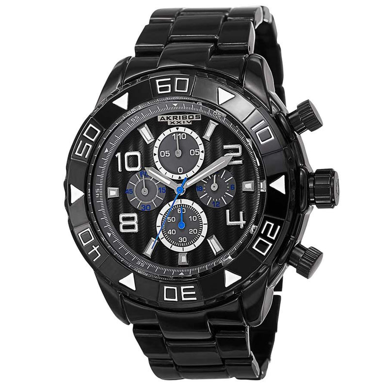 Akribos XXIV Black Dial Chronograph Men's Watch #AK814BK - Watches of America