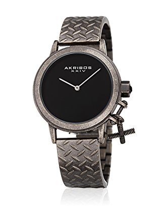 Akribos XXIV Black Dial Gunmetal-tone Ladies Watch #AK966SSB - Watches of America