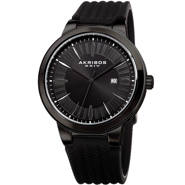 Akribos XXIV Quartz Black Dial Men's Watch #AK1007BK - Watches of America